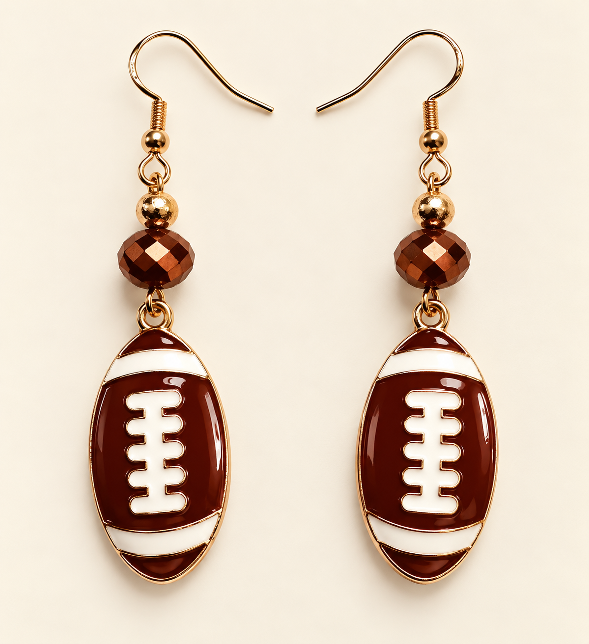Touchdown Chic – Football Earrings