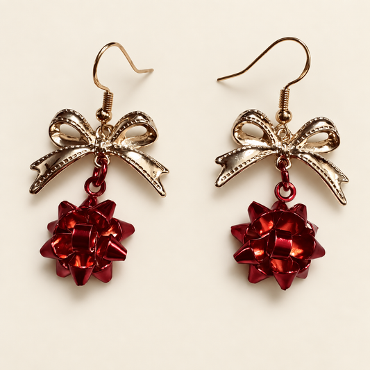 All Wrapped Up – Christmas Bow Earrings