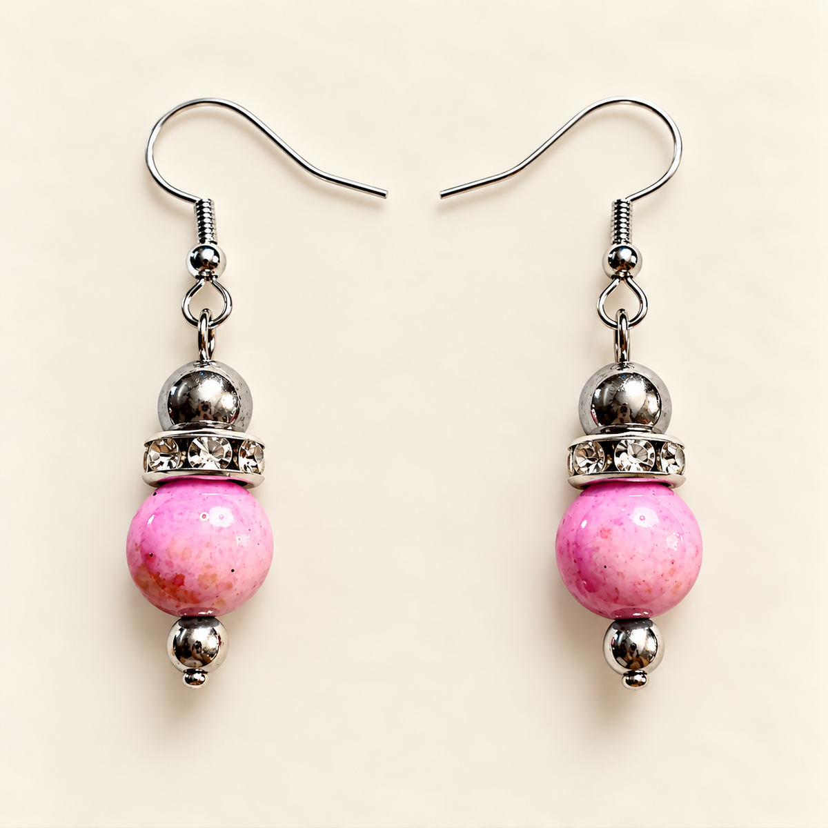 Pretty in Pink – Pink Bead Earrings
